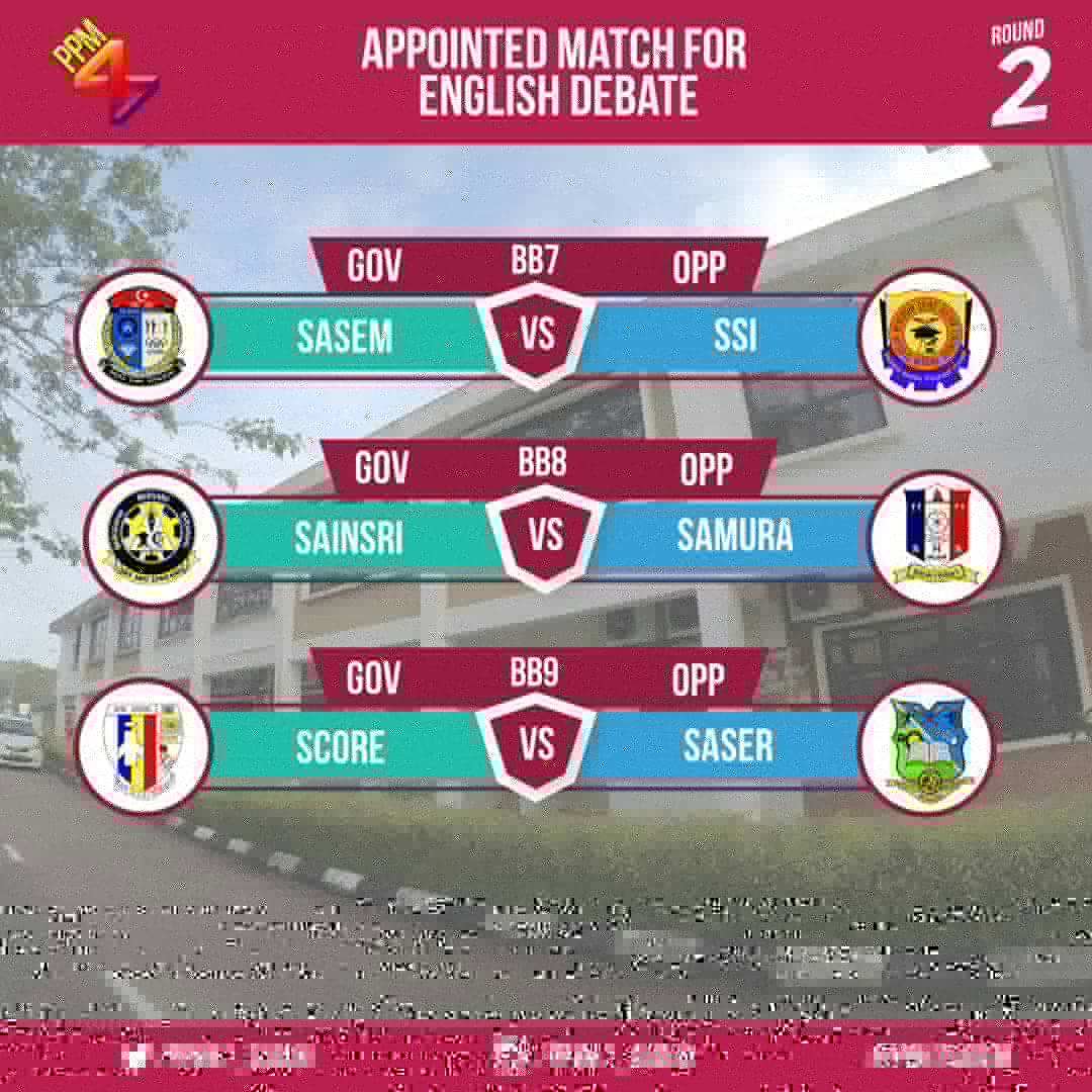 PPM47_SASEM's tweet photo. Berikut merupakan jadual perlawanan untuk siasang 2 bagi bahas Bahasa Inggeris.
#PPM47SASEM 
#ppm47 https://t.co/FSQK91gQRn