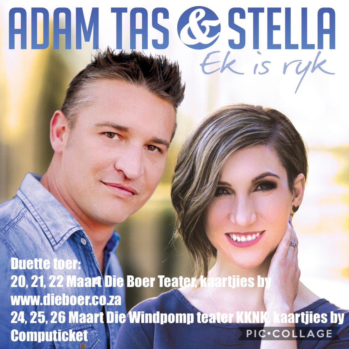 Ek en <a href="/StellaCombrink/">Stella Combrink</a> doen ń Duette toer na die mooie kaap. Ons is 20-22 Maart by <a href="/dieboerteater/">Die Boer Teater</a> en 24-26 Maart by <a href="/KKNKfees/">KKNK</a> kry solank julle plekke.
