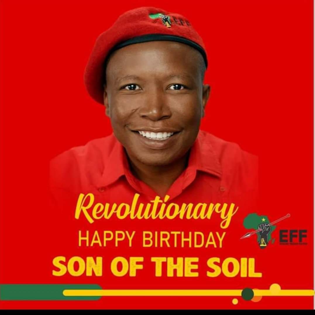 moshekoi's tweet photo. Revolutionary Happy Birthday to the Commander In Chief and President of Economic Freedom Fighters @EFFSouthAfrica
May the good Lord bless you with many more years and good health.#Bashabe https://t.co/FOZUNAZIi5