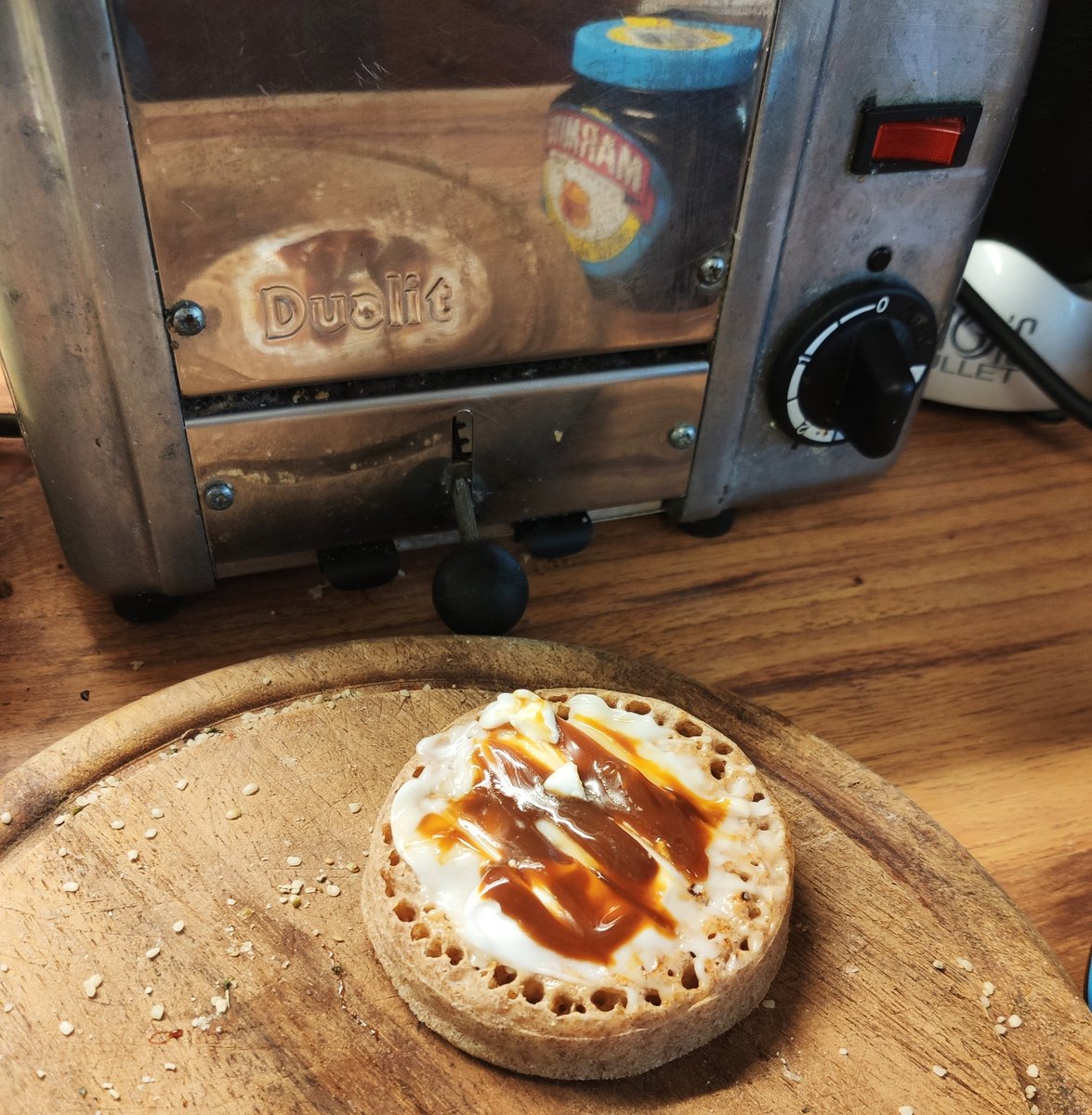 BishopWeston's tweet photo. #marchmite update
@marmite is very nice with dairyfree vegan cream cheese on a wholemeal crumpet too https://t.co/VPwmtLxoz6