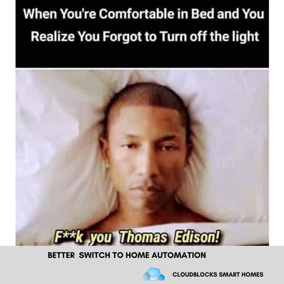 cloudblocks_cb's tweet image. When you are comfortable in bed and you realize you forgot to turn off the lights! 😑😑😑😑😑

#homeautomationmemes #homeautomation