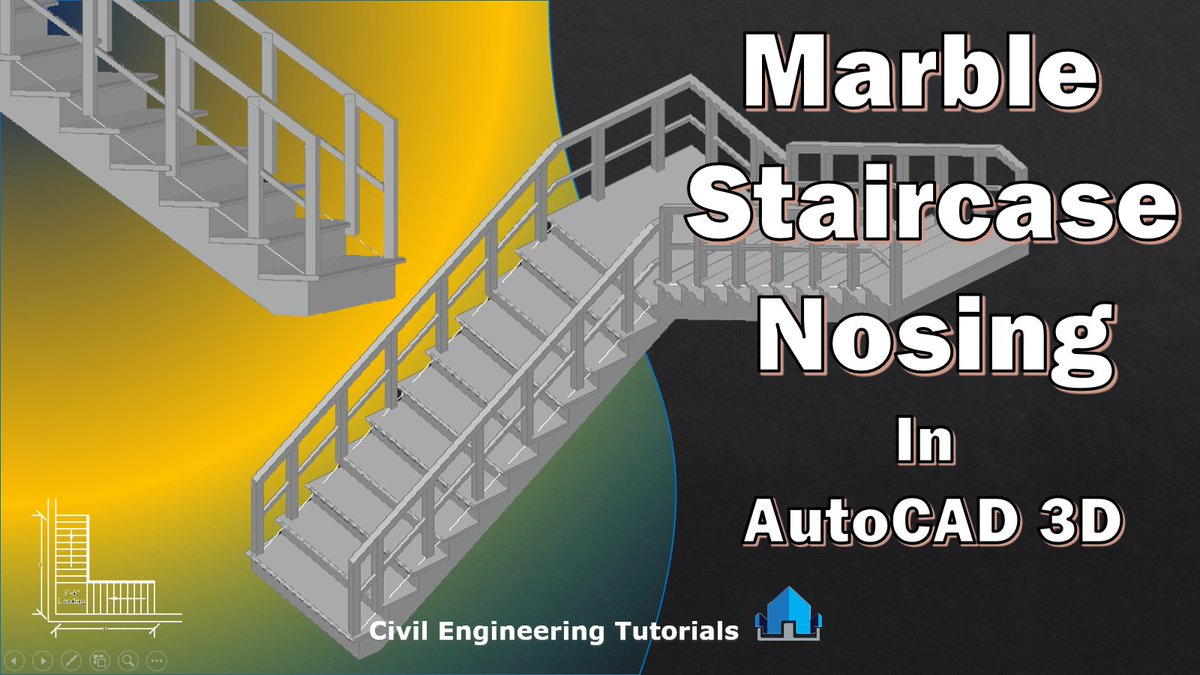 CIVILTutorials's tweet image. How to provide Marble Staircase NOSING In AutoCAD 3D | L-TYPE Staircase | L–SHAPED Staircase
youtu.be/EJEYgW34xPE
#CivilEngineeringTutorials
#CivilTutorials
#AutoCADTutorials
#StaircaseDrawing
