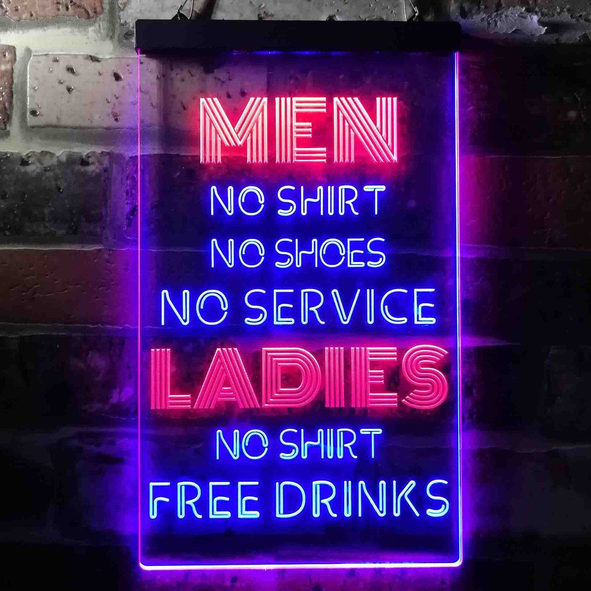 advproduct's tweet photo. 🤣 Men no shirt no shoes no services, Ladies no shirt free drinks.
🛒https://t.co/8jMPI7wHTz
#ADVPRO #neonsigns #ledneonsign #ledsign #funny #humor #beer #bar https://t.co/6ab7hwFynZ