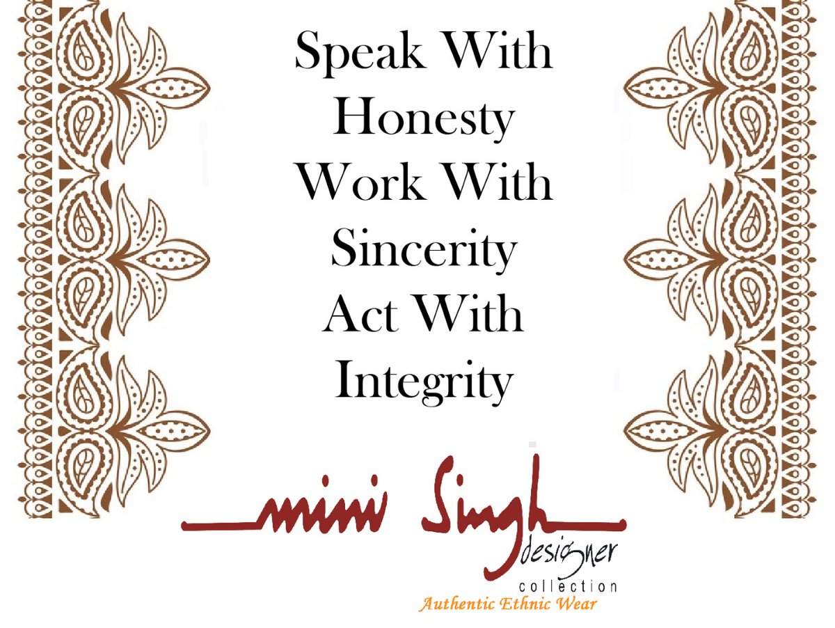 MiniSinghDesig1's tweet photo. Be #Honest, #Sincere &amp; Act with #Integrity. Have A #Blessed Day!!
#Minisinghwishes #Minisinghmotivation #Minisinghinspiration #Minisinghoptimism #MinisinghPositivity #MinisinghThoughts #Minisingh #EthnicWear https://t.co/ArRwvX0kaF