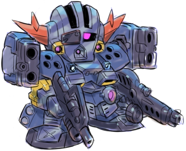 no humans weapon robot mecha gun chibi solo  illustration images