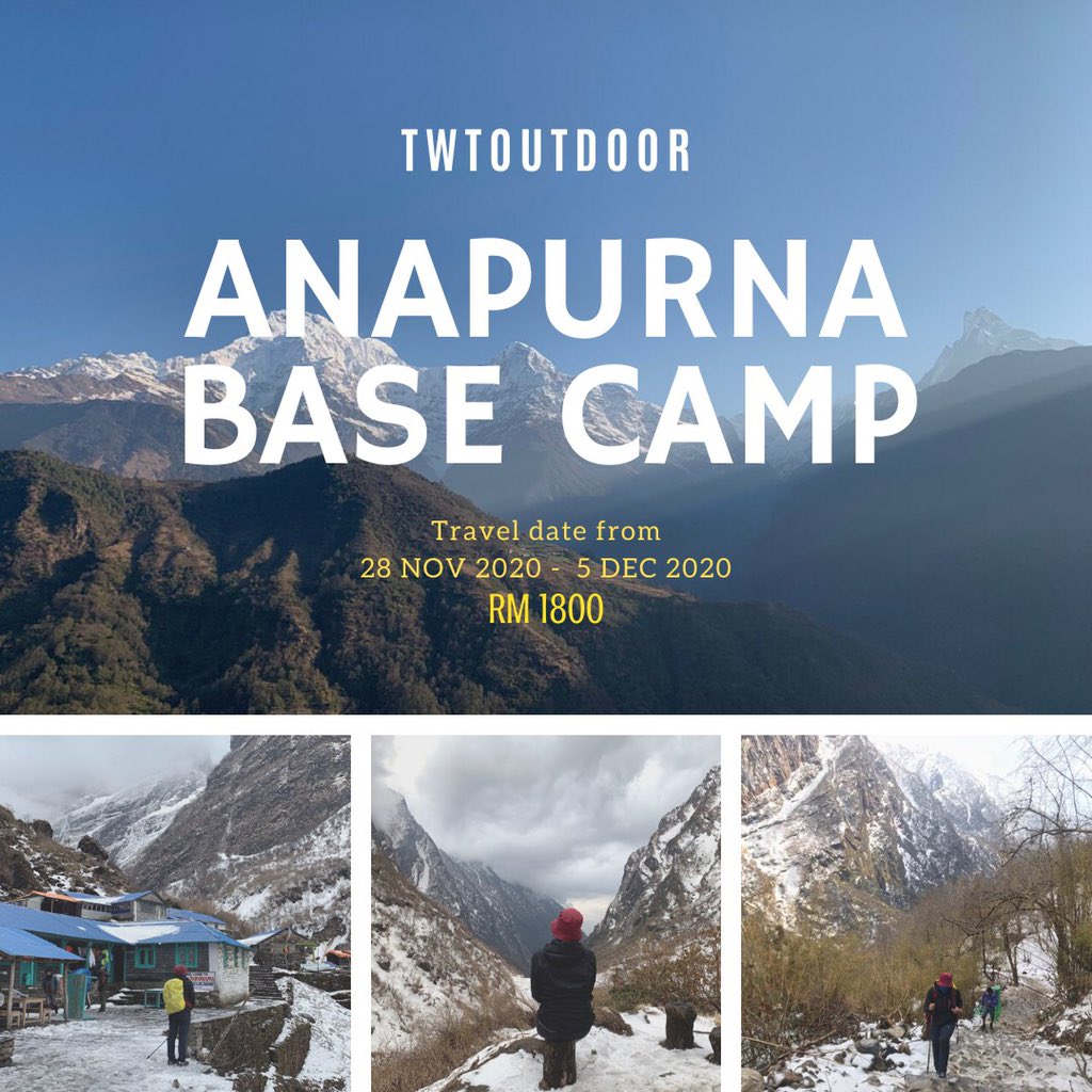 outdoorlahmy's tweet photo. Afternoon guys!

We would like to invite you guys to join us in Hiking Trip to Annapurna Base Camp in Nepal. 

Deposit : RM 300
Balance can be pay by installment

DM/Contact 0145144524 to secure your slot now https://t.co/N8Uf9pHSW6