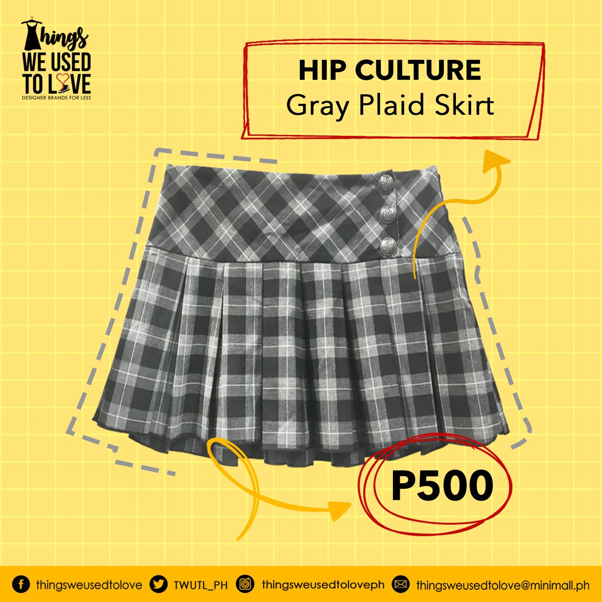 Life isn't perfect but your outfit can be.

Complete your favorite top with our cute pre-loved plaid skirts. Stop by at our shop and do some Mix and Match!

Visit us now at 284 E.rodriguez Sr. Ave., Quezon City.

#TWUTLPH #PreLovedItems #ThingsWeusedToLove