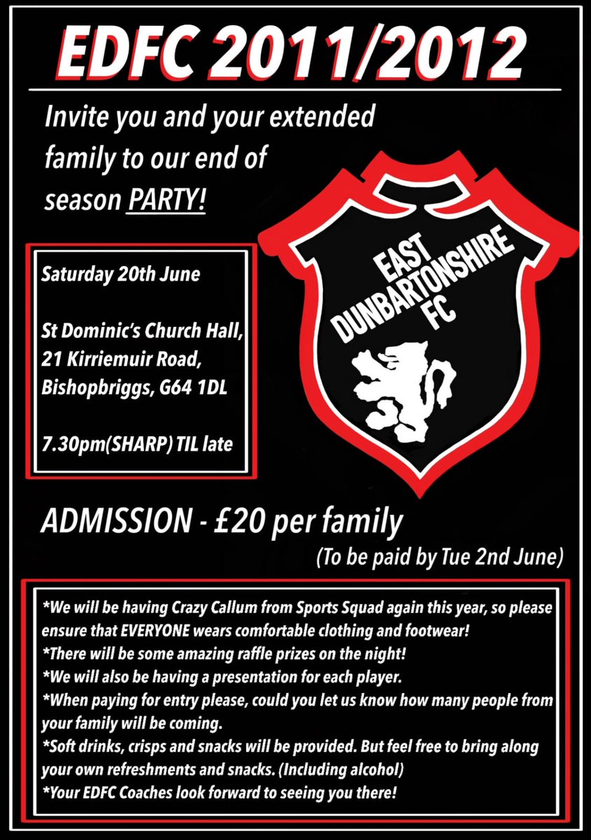 EDFC2012's tweet image. End of season party 🥳