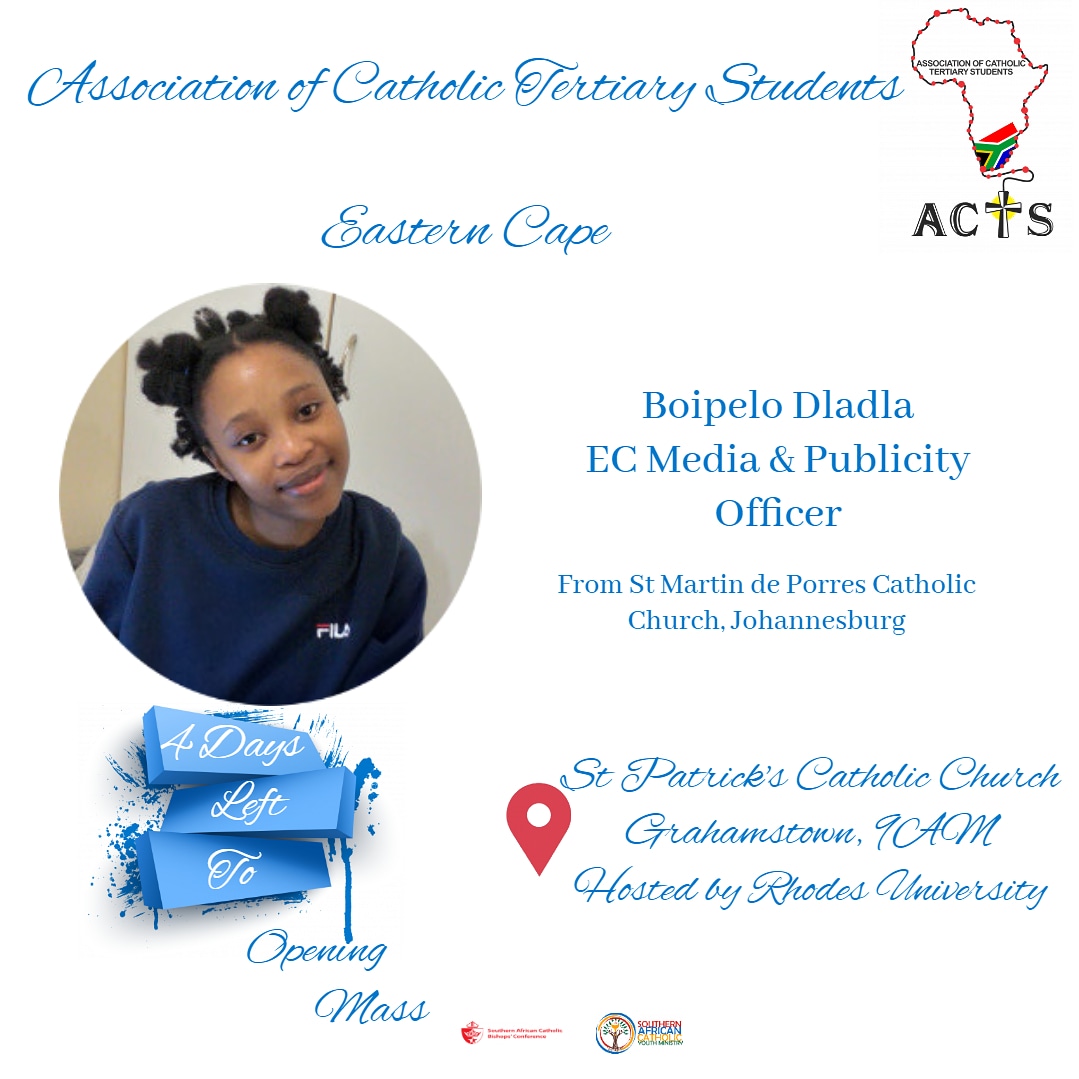 acts_easterncap's tweet photo. With officially 4 days left to our 20plenty Opening Mass, we have our Visual Arts teacher, Ms Boipelo Dladla 

#ACTS #ACTSOpeningMass #4DaysLeft #Media&amp;Publicity #MWYD_2020 #MWYDPretoria #FaithInAction #RhodesUniversity #ACTSEC https://t.co/IFAqf0GOKT