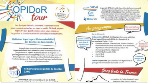 INIST_CNRS's tweet photo. 🚆L’équipe #OPIDoRTour de l’ @INIST_CNRS fait escale à Rennes @CNRS_dr17 ce 03/03.
On vous accompagne à la gestion des #donnéesderecherche avec les services #OPIDoR #DMPOPIDoR , #CatOPIDoR , #PidOPIDoR, #GopenDoRe https://t.co/7ixauYbwRY