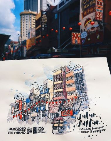 klaf_2022's tweet photo. @tan1889_xiaojia captured the old time charm of Petaling Street perfectly in this fantastic sketch drawn during our Urban Sketching Session!
 
The next phase of #KLAF2020 will feature the theme “GREEN:WELLNESS”, so keep your eyes peeled for more details coming soon! https://t.co/9hEPZLuCnD