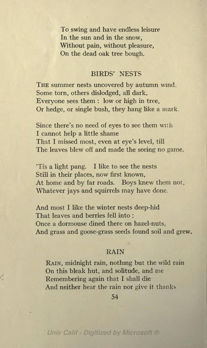EdwardThomasFS's tweet photo. ‘And most I like the winter nests deep-hid
That leaves and berries fell into :
Once a dormouse dined there on hazel-nuts,
And grass and goose-grass seeds found soil and grew. ‘

Happy Birthday, Edward Thomas, born March 3rd 1878. https://t.co/VLUTz9YgSr