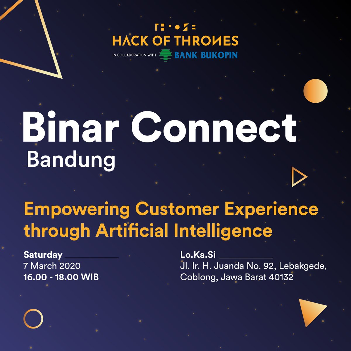 kbbank_id's tweet photo. We’ve hit up Jogja and Surabaya, now we are coming to Bandung! We can’t wait to see your enthusiasm, register now at https://t.co/RcbmxrwWKE See you there!
.
#hackofthrones2020 #bukopinhackofthrones https://t.co/wsNDVpZroh
