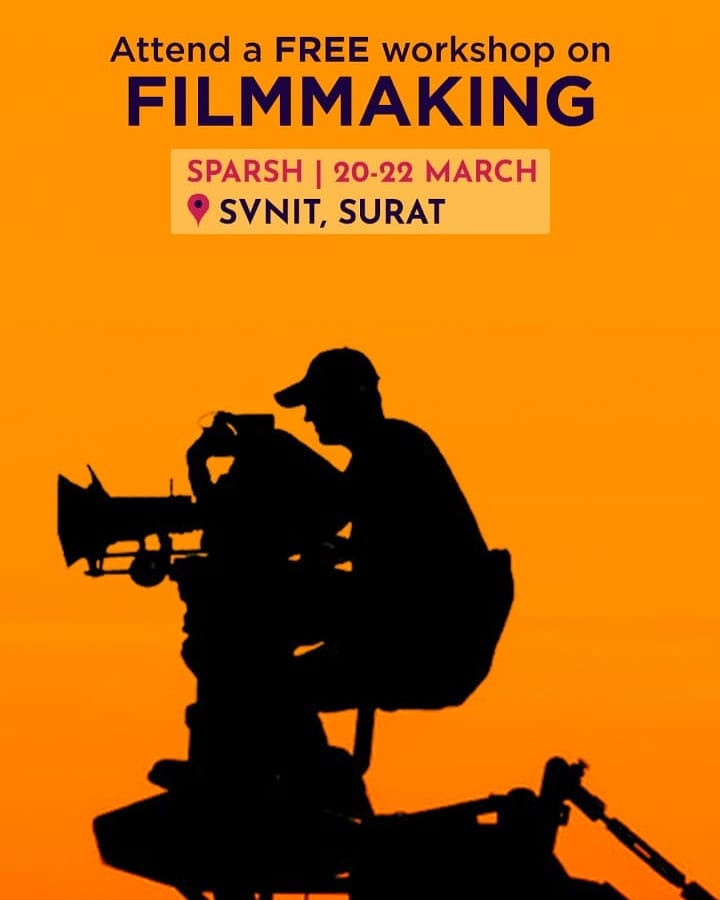 Sparsh_NITSurat's tweet photo. Film making workshop &amp; film making competition on 20th March 2020 at 10:00 A.M. in SVNIT Surat
Winner will get 1 Redmi Note 8
Register Here:
https://t.co/KZlc7ExmZW

#filmmaking #FilmTwitter #indiafilmproject #bollywood #svnit #sparsh2020 https://t.co/8H48gra16Z