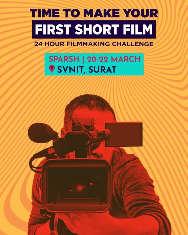 Sparsh_NITSurat's tweet photo. Film making workshop &amp; film making competition on 20th March 2020 at 10:00 A.M. in SVNIT Surat
Winner will get 1 Redmi Note 8
Register Here:
https://t.co/KZlc7ExmZW

#filmmaking #FilmTwitter #indiafilmproject #bollywood #svnit #sparsh2020 https://t.co/8H48gra16Z