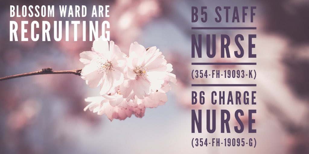 Are you passionate about working with women? Blossom Ward, our women’s MSU are recruiting a charge nurse jobs.nhs.uk/xi/vacancy/?va… and a staff nurse jobs.nhs.uk/xi/vacancy/?va…. If you want to make a difference to the lives of our ladies, click on the links