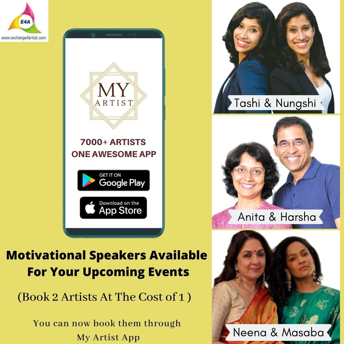 E4Amanagement's tweet photo. Motivational Speakers available for Women Day's Events.

Book 2 Artist at the Cost of 1.
Book them now.
DM us for more info or visit the link in bio to connect with us.

#exchange4artist #myartistapp #artistmanagement #motivationalspeaker #motivationalsession #artistoftheday https://t.co/78UMpGSvqm