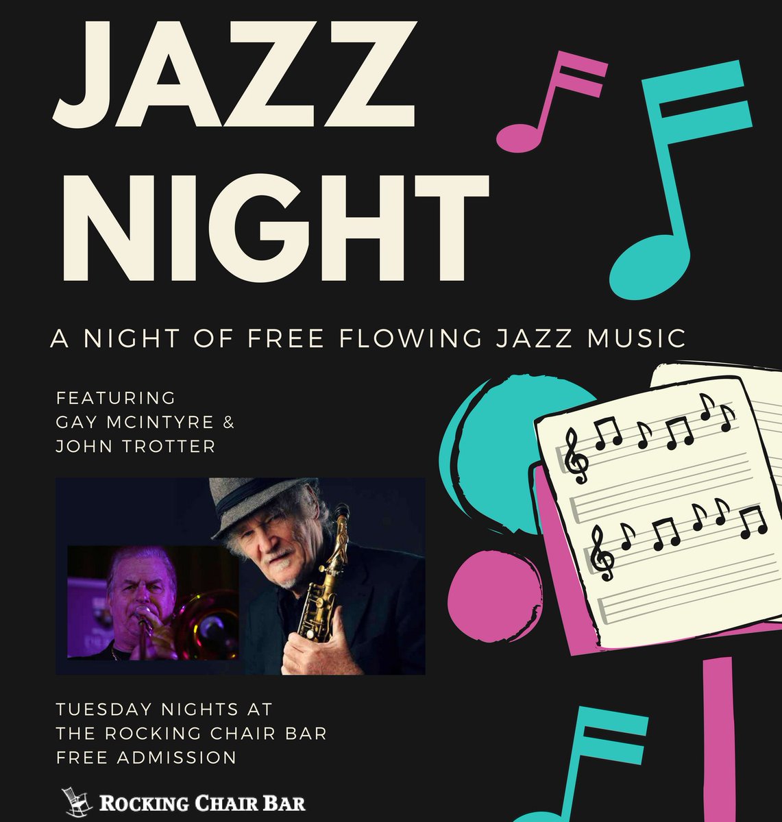 Jazz Night at Rocking Chair Bar with GAY MCINTYRE. From 10:30pm on Tuesday 3rd March. Come along to "Derry's Best Jazz Experience". #jazz #derry