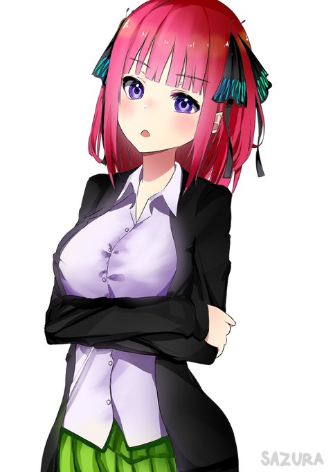 SafarさんがTwitterに投稿した中野二乃(五等分の花嫁)のイラスト。