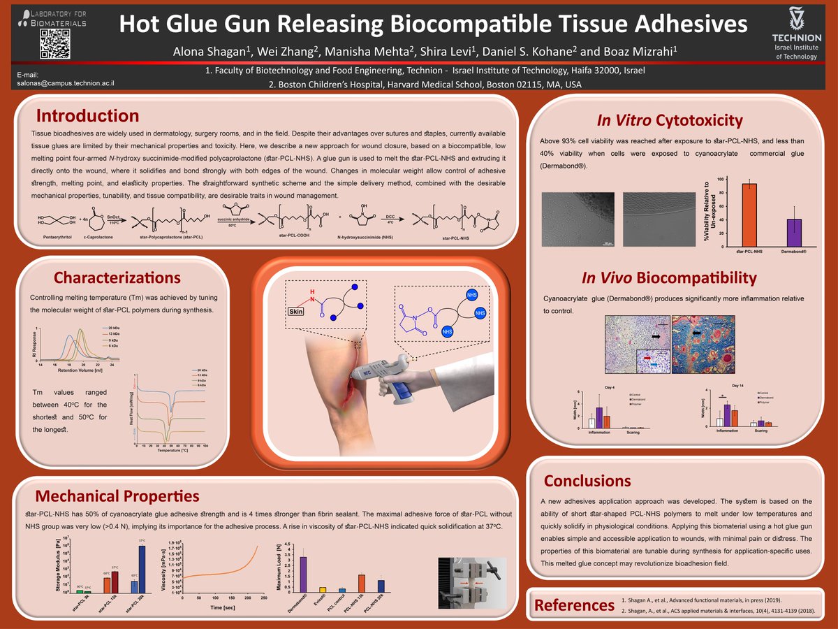 Enjoy my #RSCPoster2020 about using a glue gun for the application of low melting point bioadhesives, made of star-shaped polymers #RSCEng  #RSCposter😊