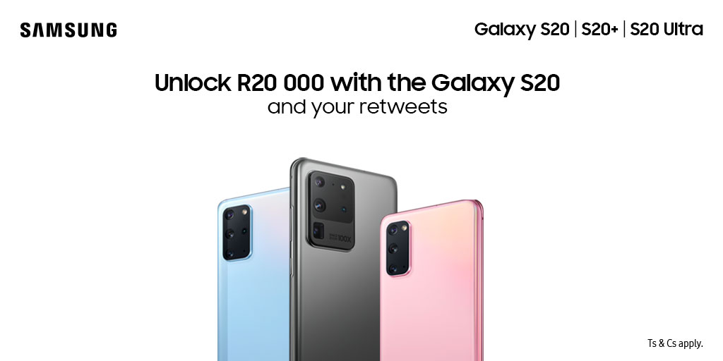 947's tweet photo. @SamsungMobileSA Time to unlock another clue with the @samsungmobileSA #GalaxyS20 
Let's see if we can get this post to 500 Retweets.
 
🎯 If you hit the target, we will release the next clue. #947Joburg #S20Unlocked https://t.co/SvQO5YJ1ph