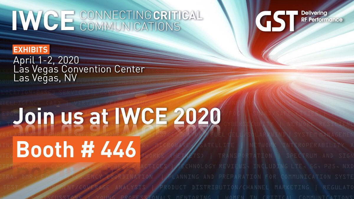 Join us for <a href="/IWCEexpo/">IWCE</a> 2020, the one place where critical communications technology professionals gather to evaluate, learn and network with industry leaders.

#criticalcommunications #IWCE2020 #FirstResponders #5G #Safecities #DAS #wirelesscoverage #PublicSafetyDAS