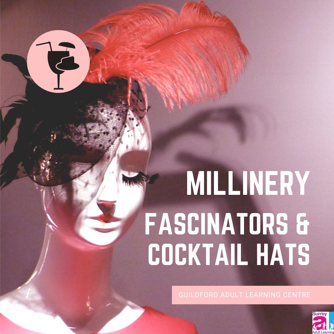Surrey_AL's tweet photo. Construct your own fascinator or cocktail hat and make a statement at your next special occasion! 🍸

📅Saturday 21st March, 10:00 - 15:30

To enrol visit our website https://t.co/F0bCtluwvy

#Fascinator #CocktailHat #Millinery #Occasion #Wedding #Surrey #Guildford #Races https://t.co/r3qS2K1wBn