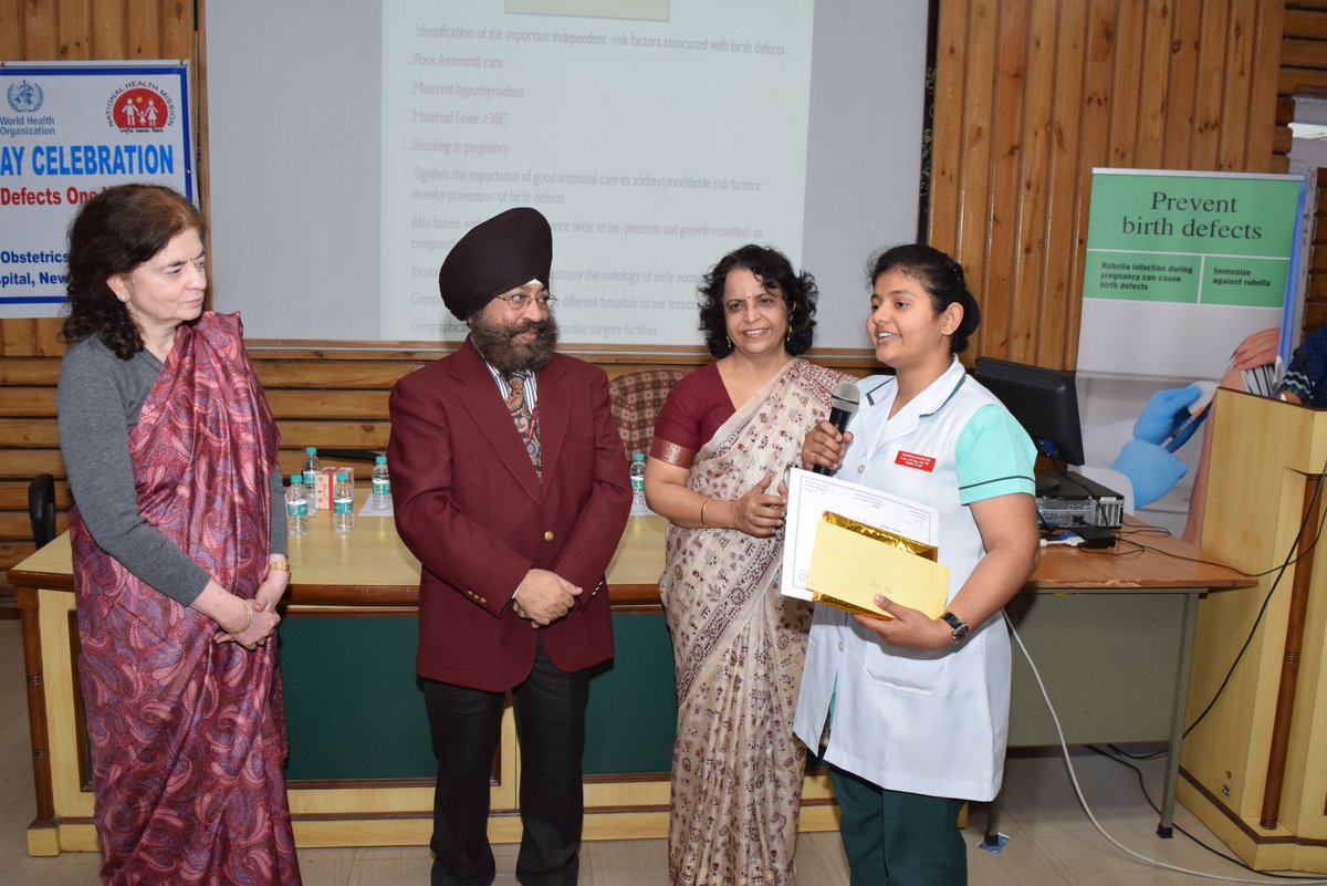 shobhna_gupta's tweet photo. @worldbdday 
Nursing students  participated in poster competition on Birth Defects #worldbdday#
MS Dr Balvinder encouraged the students and gave prizes 
#ManyBirthDefects1Voice
#WHOIndiaOffice
#icbdsr
#birthdefects
@WHOSEARO
@Nnfindia1
@MoHFW_INDIA
@FOGSIHQ
@fssaiindia
@iapindia https://t.co/mv7EgKV1mY
