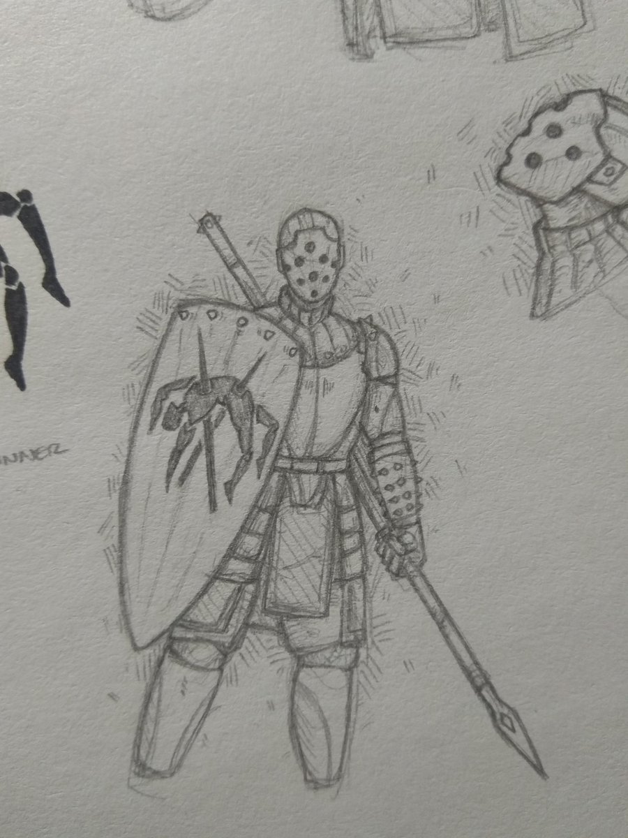 DonThisGuy's tweet photo. Luhvek Shrike's armour in his younger years (plus banner) https://t.co/C2OTjcHa2v