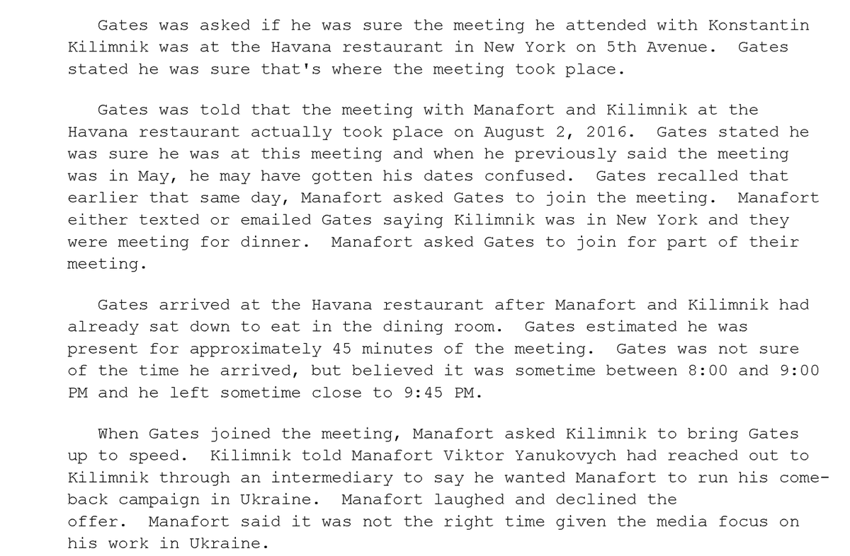 Most of the new Mueller 302s are from Manafort partner Rick Gates *voluminous* proffers. Remember, he only got 45 days of *weekend prison*.Because as he told the FBI, Manafort worked with Russian intelligence THROUGHOUT THE 2016 CAMPAIGN. Because they were essential.