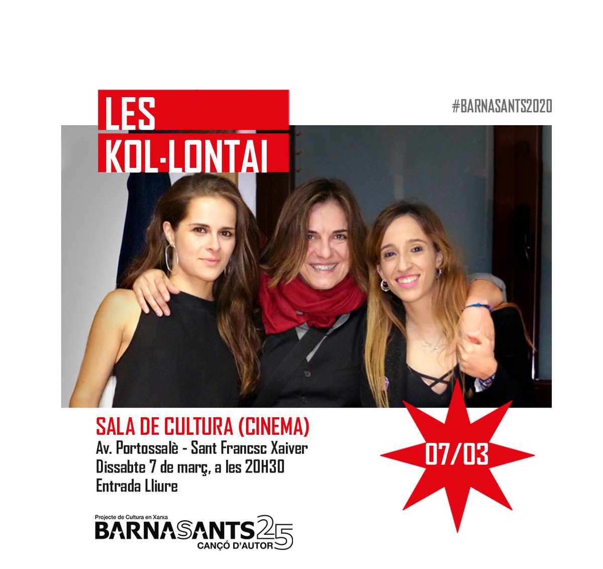 Les Kol·lontai (@leskol_lontai) on Twitter photo Les tres cantautores vertebren aquest col.lectiu que ofereix un repertori feminista sobre llibertat i igualtat.
📍Dissabte 7 de març a <a href="/Formentera/">Formentera</a>
Cançons violeta en directe
🎟️ Entrada lliure
<a href="/meritxellgene/">Meritxell Gené 🎗</a> <a href="/Silvia_Comes/">silvia comes</a> <a href="/IvetteNadal/">Ivette Nadal</a> <a href="/barnasants/">BARNASANTS!</a> #formentera Les tres cantautores vertebren aquest col.lectiu que ofereix un repertori feminista sobre llibertat i igualtat.
📍Dissabte 7 de març a <a href="/Formentera/">Formentera</a>
Cançons violeta en directe
🎟️ Entrada lliure
<a href="/meritxellgene/">Meritxell Gené 🎗</a> <a href="/Silvia_Comes/">silvia comes</a> <a href="/IvetteNadal/">Ivette Nadal</a> <a href="/barnasants/">BARNASANTS!</a> #formentera