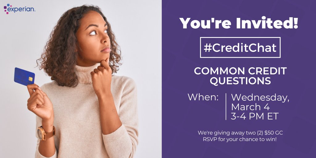 Experian's tweet photo. A thin #CreditFile can be a roadblock to accessing #credit because lenders are unable to determine your #creditworthiness if there's not enough information on your #CreditReport. Find out how you can fatten up your thin credit file during our #CreditChat tomorrow at 3 pm ET. https://t.co/hWcYl5ucvD