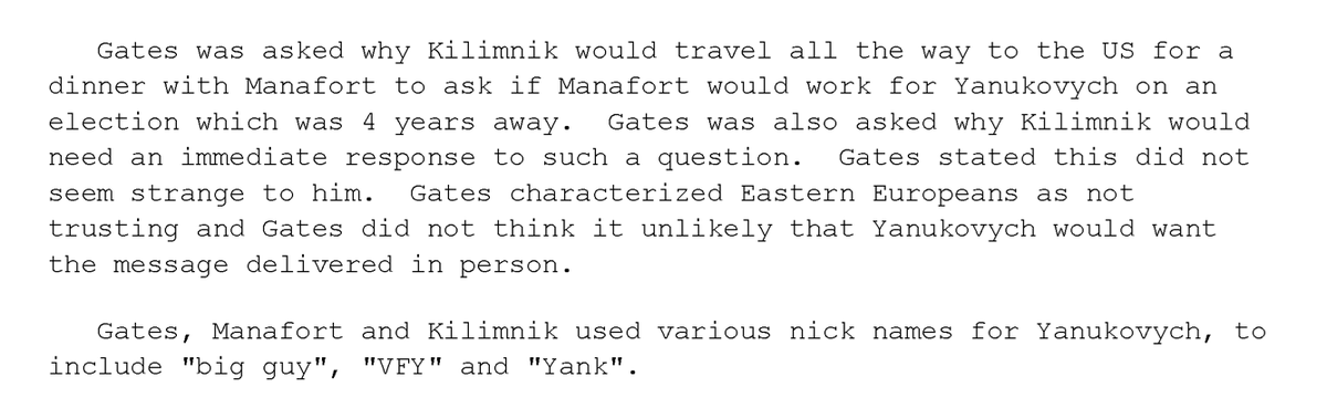 Gates was curious with Kilimnik would fly personally to the U.S. for such a discussion.What might you want to hand carry back to Russia? 