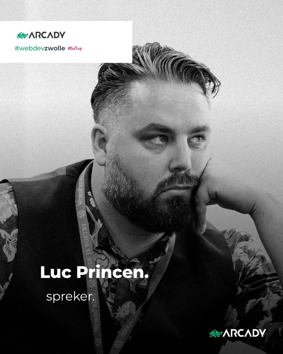 ArcadyNL's tweet photo. We zijn trots te mogen meedelen dat @LucP op 22 april tijdens onze WebDev meetup gaat spreken. 📣
Nieuwsgierig wat Luc gaat vertellen? Check de meetuppagina en als je daar toch bent? Meld je direct even aan! : https://t.co/T7aP8rGW1W
#arcady #meetup #webdevzwolle #it https://t.co/90pe8LRAok