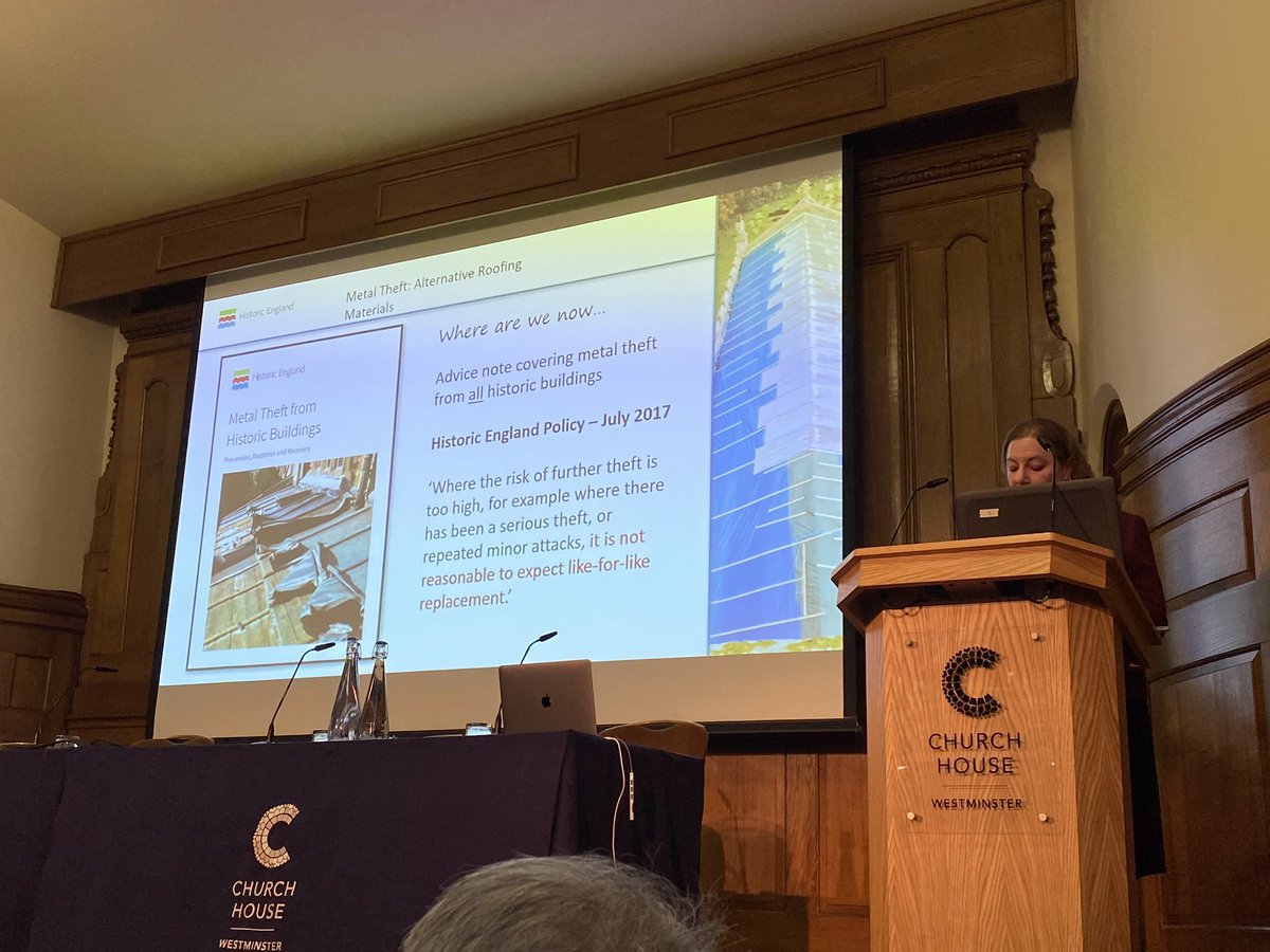 BathwellsCBA's tweet photo. Throughly useful @HistoricEngland #Roof #Conservation #Conference today discussing #TraditionalRoofs & #TraditionalSkills #Roofing especially in light of the increased #leadtheft #metaltheft taking place across #Somerset @HeritageCrime @BathWells @ASPolice https://t.co/16qnxgEASw
