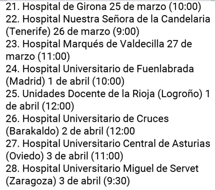 eiryopenfermera's tweet photo. JORNADAS PARA RESIDENTES
#EIR2020.

He hecho una lista con 28 Hospitales /Unidades Docentes  donde poder asistir previa elección de plaza.
Gracias por vuestra colaboración🤗. 
Hay muchos residentes mayores encantados de recibir con los brazos abiertos a sus nuevos co-R 🤗 https://t.co/A5VhNrITdM
