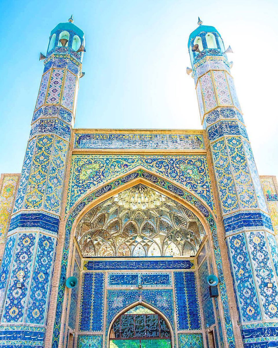 The entrance to the Mosque of the Cloak of the Prophet in Herat, Afghanistan.Built during the monarchy of King Zahir Shah (1933-1973).