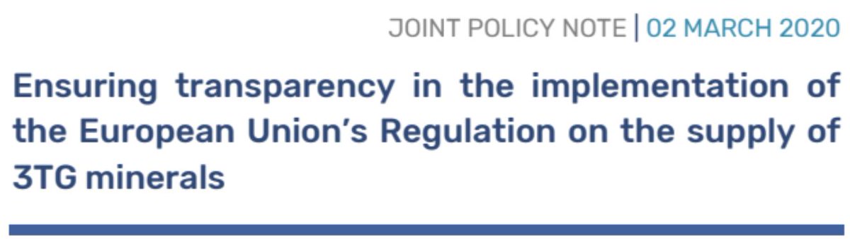 REDES_ONGD's tweet image. 📢Los estados de la #EU deben asegurar la transparencia en la implementación de la Regulación de los #conflictminerals #3TG (oro, tungsteno, estaño, coltán), publicando la lista de empresas sujetas a la misma. @EurAc_Net eurac-network.org/sites/default/…