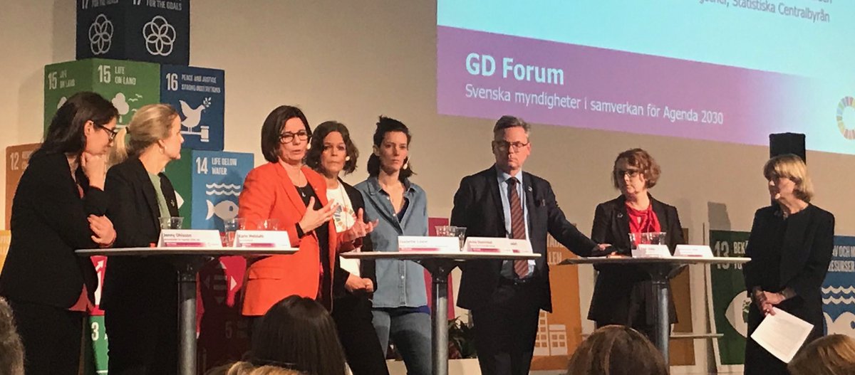 Miljöminister o v statsminster ⁦<a href="/IsabellaLovin/">Isabella Lövin 🌻</a>⁩ lyfter vid #gdforum2020 fram behov av samverkan mellan myndigheter och även mellan departement för att klara arbetet i #Agenda2030