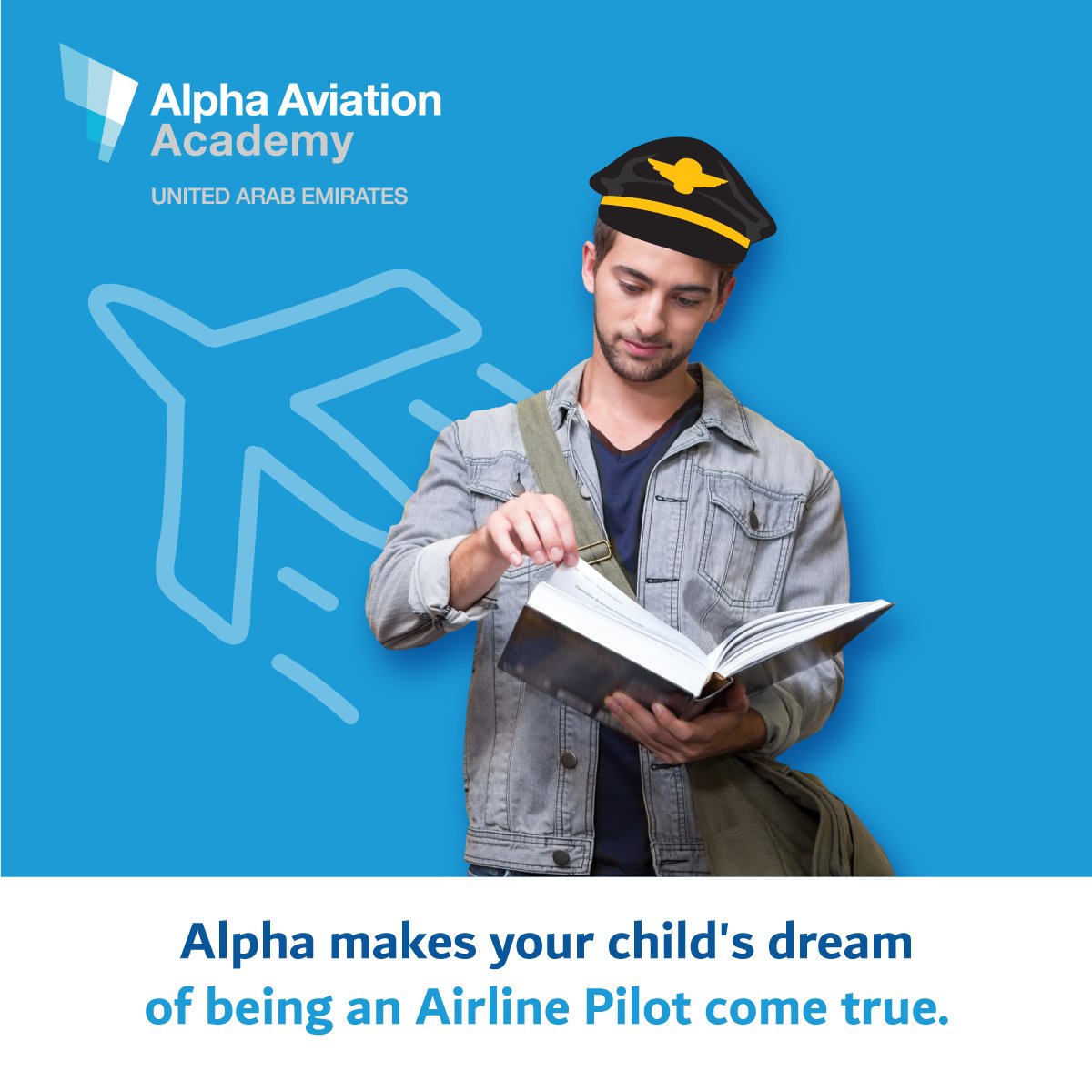 Alpha: making your child's dream of becoming an Airline Pilot come true.

For more information on our Pilot Training Programme, contact us on info@alphaacademyuae.com or +971 6 508 8360.#AlphaAviationAcademy #AlphaAviationAcademyUAE #NewYear #NewYearChallenge #NewYear2020 #pilot