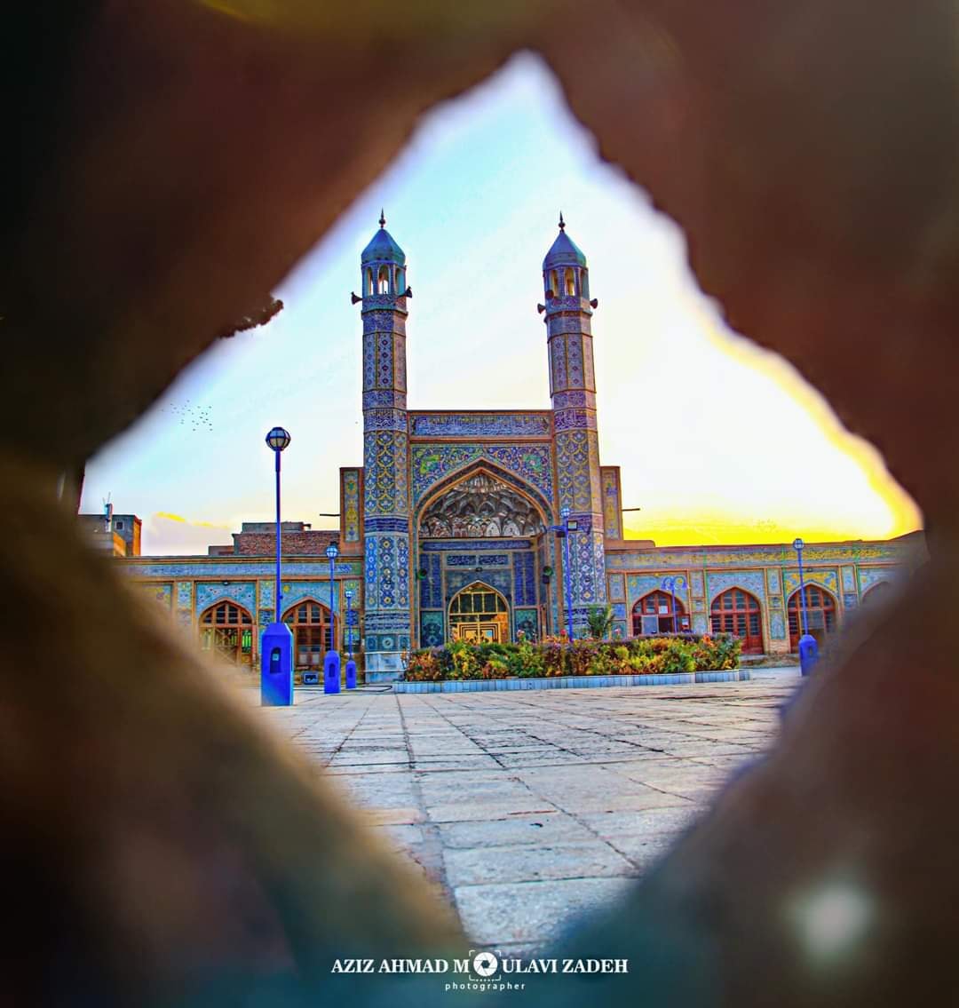 The entrance to the Mosque of the Cloak of the Prophet in Herat, Afghanistan.Built during the monarchy of King Zahir Shah (1933-1973).