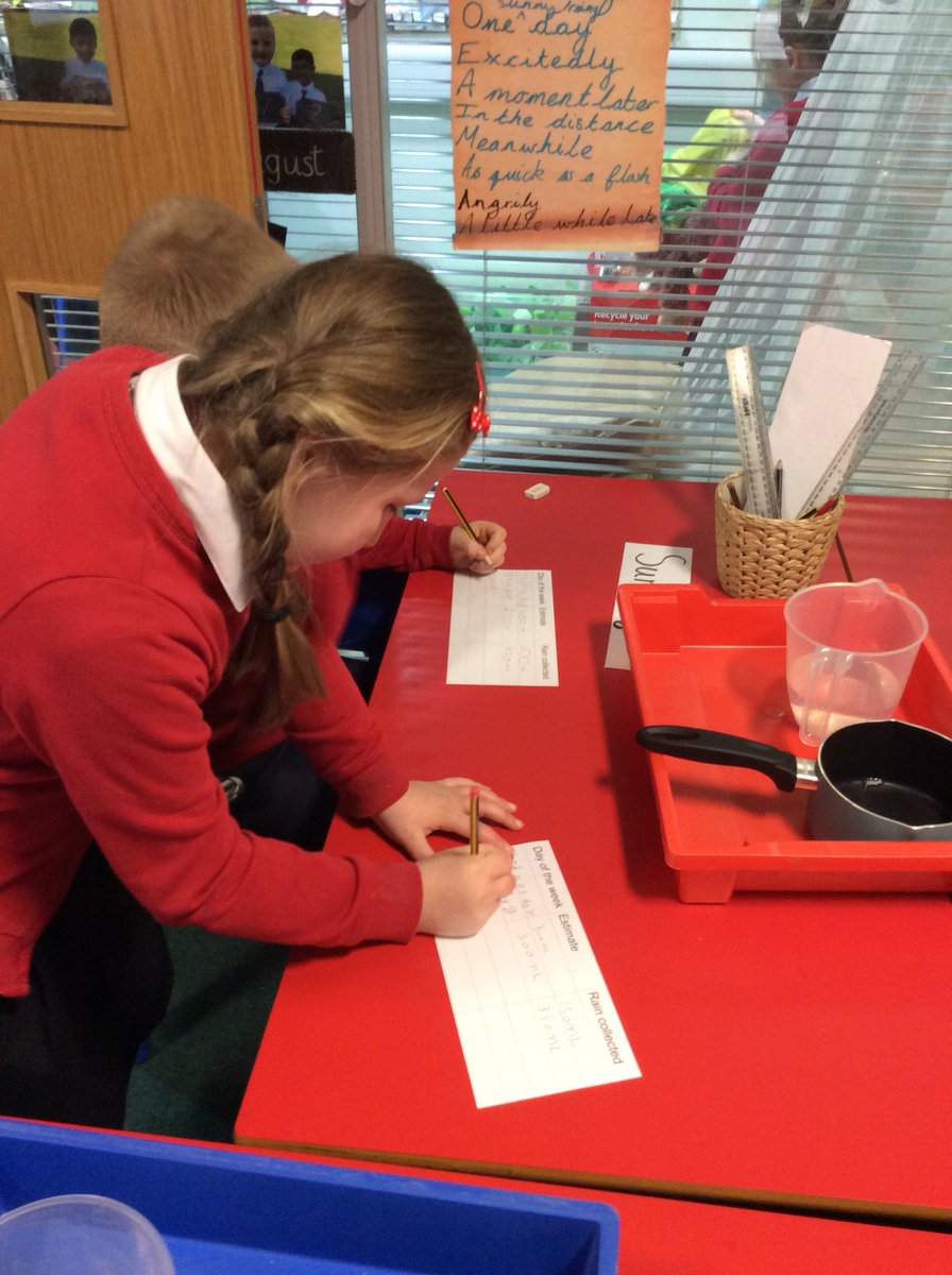 Y3GUPS's tweet photo. 3LW’s maths group being ambitious and capable learners while measuring the rainfall we have had over the last week. #GUPSMN #CollaborativeCarys https://t.co/bZaees8TtL