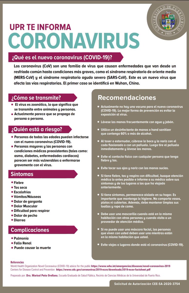 Aunque en la isla no se han reportado casos de esta enfermedad, debemos tomar medidas responsablemente para asegurar la salud de nuestra comunidad universitaria, ya que la OMS emitió una declaración de emergencia internacional debido a la propagación del virus en otros países.