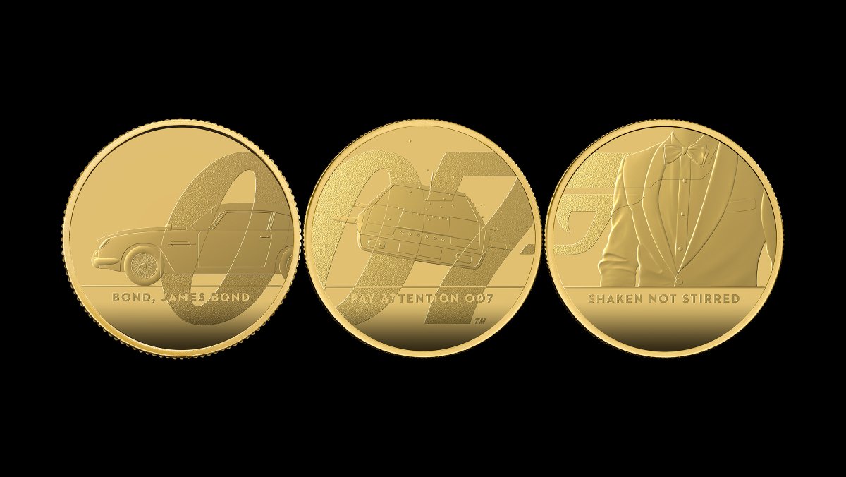 BisonDesign's tweet photo. We’re very excited to see the release of our #JamesBond collection by @RoyalMintUK featuring Bond’s @astonmartin DB5, @lotuscars Wet Nellie and iconic tuxedo. @007 https://t.co/8TtjX3roDm