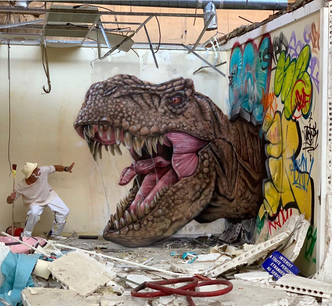 globalstreetart's tweet photo. #3D T-rex by @scaf_oner 🦖
---
#GlobalStreetArt #StreetArt #PaintedCities https://t.co/O9VQZ7oIy2