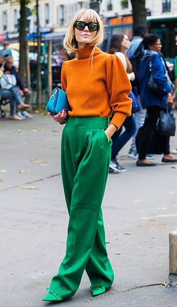 AlmaAlessandra's tweet image. #styleinspo #colorblocks #brightcolors 🧡💜💚