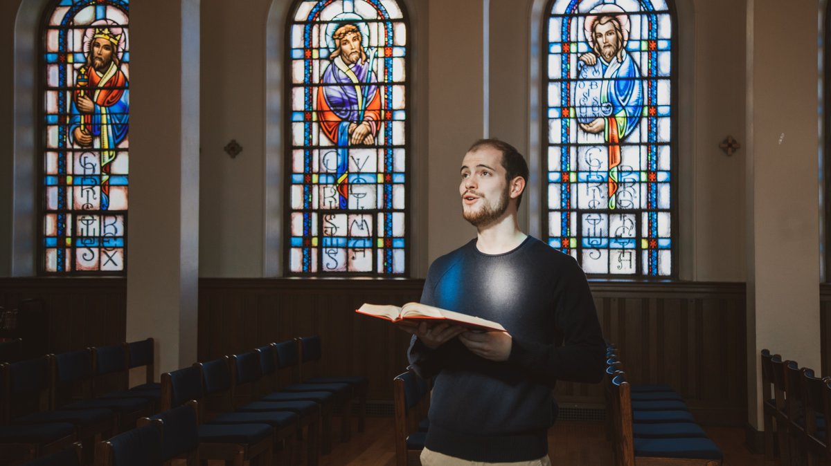 bcstm's tweet photo. "When I don’t know how to share the longings of my heart any other way, singing becomes the place for my deepest hopes and fears to make themselves known." – Matthew Snowdon, MATM ‘20 #Humansofstm #humansofbcstm https://t.co/wnzr4NKJ6Z