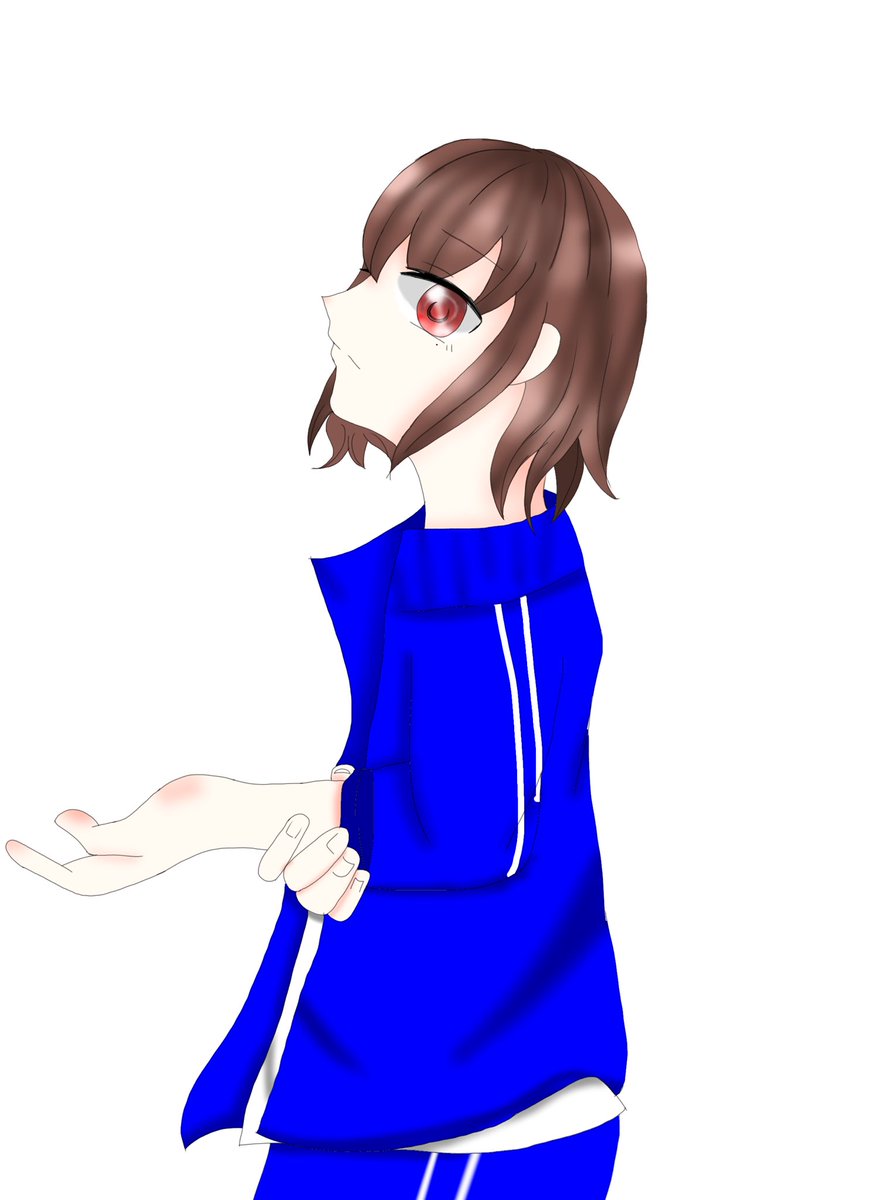 ちょこ ちょこぱん ジャージ 腕まくり 最強 だと思い 描いてみた絵 手が変になってしまったあああ イラスト 絵描きさんと仲良くなりたい