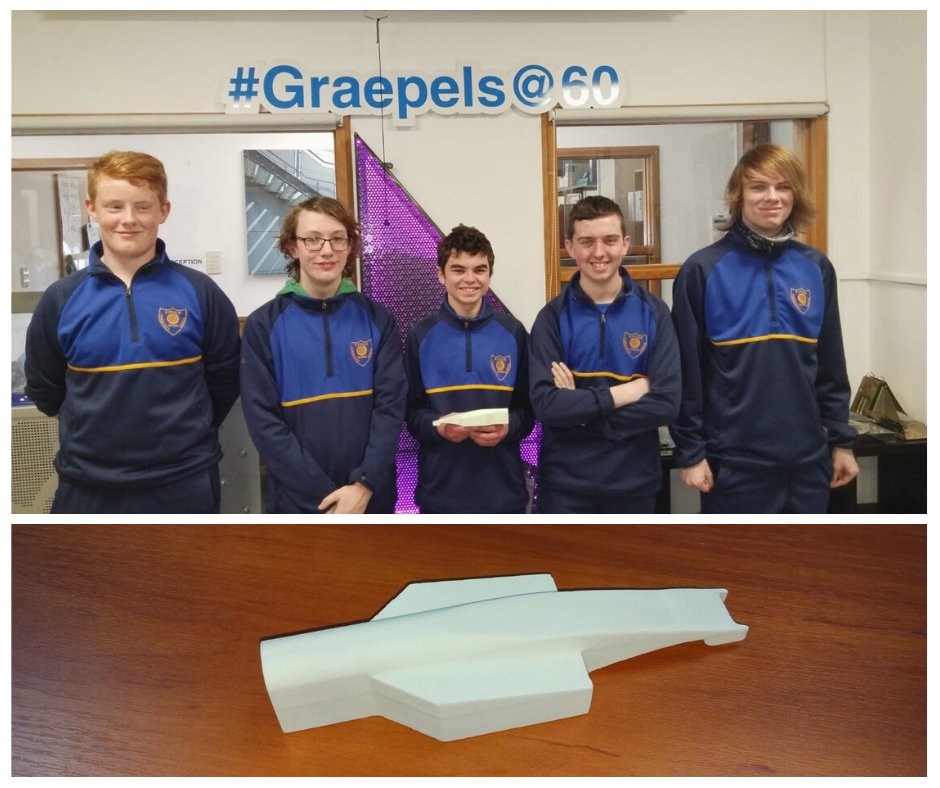 Graepels's tweet photo. @KCSspeedtrapfo1 came to Graepels to show us the chasis of their F1 car. On the 18th of March the team will compete against three other F1 teams in the regional competition. 

Graepels are delighted to work on yet another project with @KinsaleComSch 

#Graepels #Kinsale #F1 https://t.co/3ZzxgNmX3I