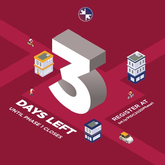pidconline's tweet image. 3 days to go before Phase 1 of the #PIDC2020 closes!

Sign up now at bit.ly/PIDC2020Phase1.

You may contact us at +63 917 863 1020 or officialpidc@gmail.com. You may also message us directly through our Facebook page.